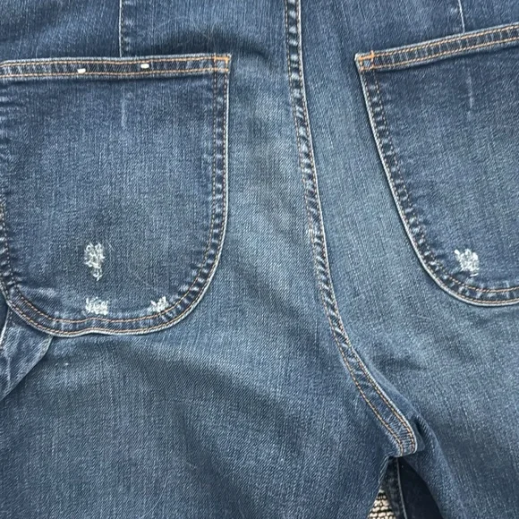 Pilcro Painters Blue Denim Cropped Overalls size 28 - Picture 8 of 10